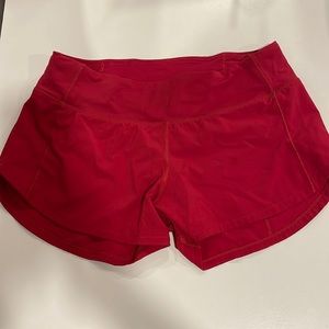 Lululemon red speed up shorts